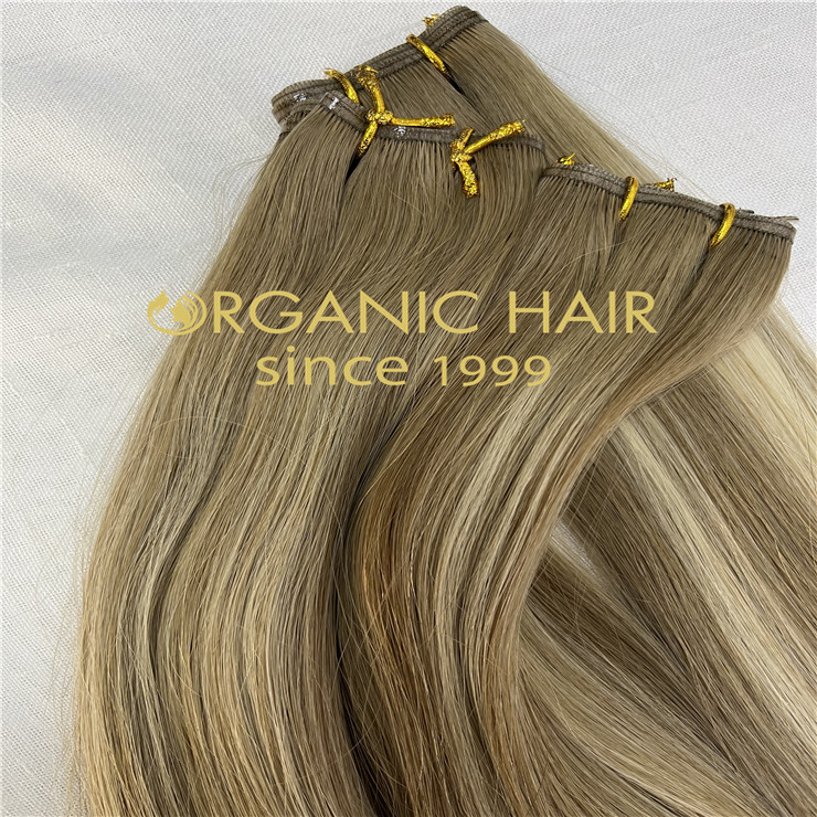 Custom balayage human remy hair weft extensions wholesale H5